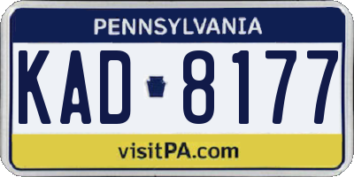 PA license plate KAD8177
