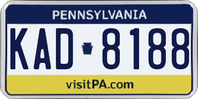 PA license plate KAD8188