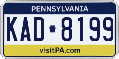 PA license plate KAD8199