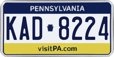 PA license plate KAD8224