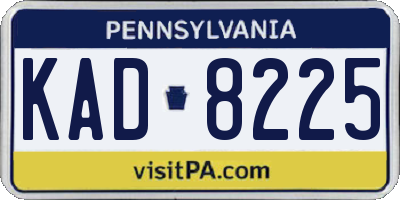 PA license plate KAD8225
