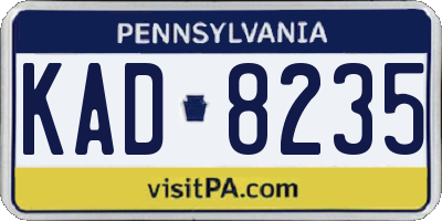 PA license plate KAD8235