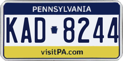 PA license plate KAD8244