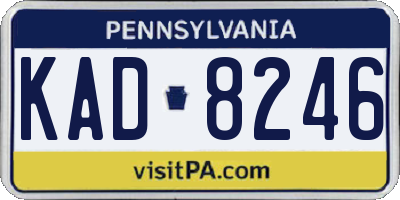 PA license plate KAD8246