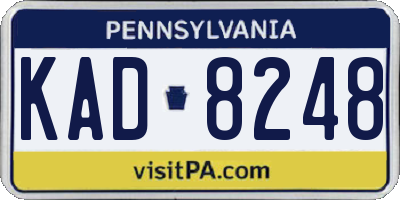 PA license plate KAD8248