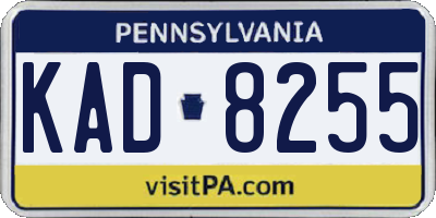 PA license plate KAD8255