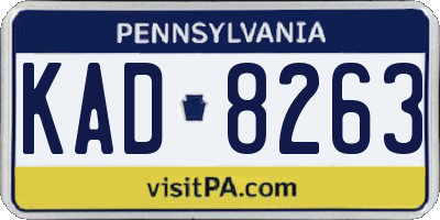 PA license plate KAD8263