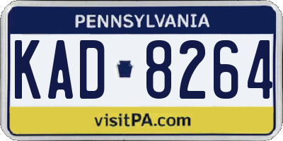PA license plate KAD8264