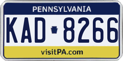 PA license plate KAD8266