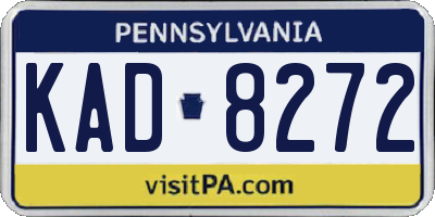 PA license plate KAD8272