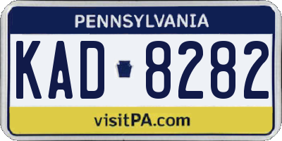 PA license plate KAD8282
