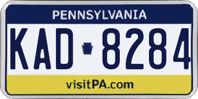PA license plate KAD8284