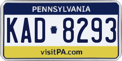 PA license plate KAD8293