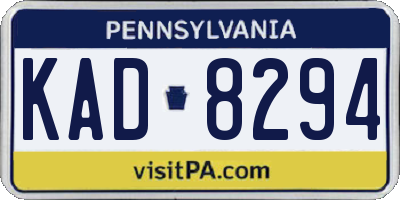 PA license plate KAD8294