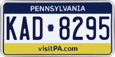 PA license plate KAD8295