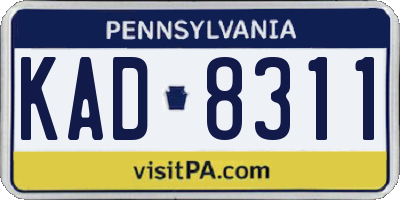 PA license plate KAD8311