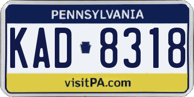 PA license plate KAD8318