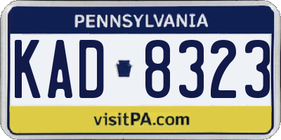 PA license plate KAD8323