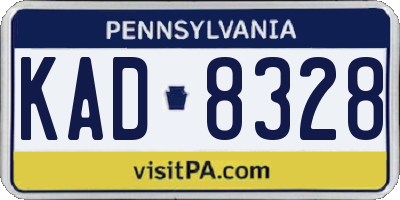 PA license plate KAD8328