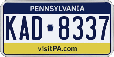 PA license plate KAD8337