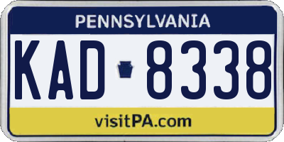 PA license plate KAD8338