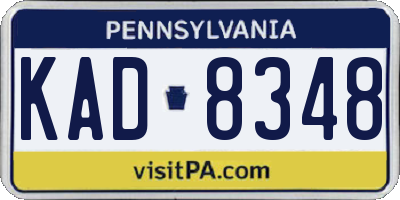 PA license plate KAD8348