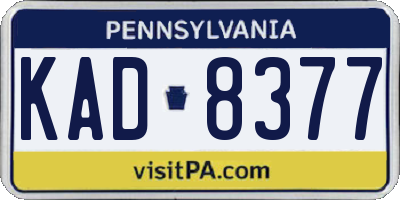 PA license plate KAD8377