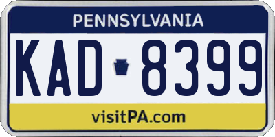 PA license plate KAD8399