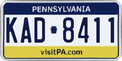 PA license plate KAD8411