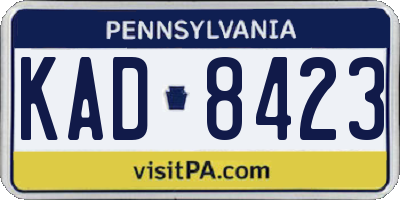 PA license plate KAD8423