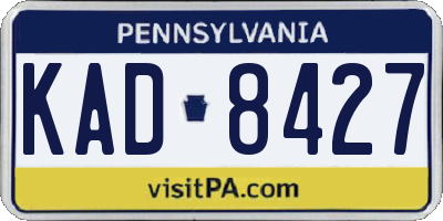 PA license plate KAD8427