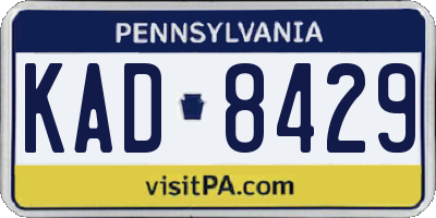 PA license plate KAD8429