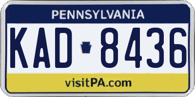 PA license plate KAD8436