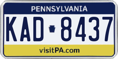 PA license plate KAD8437