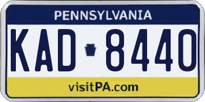 PA license plate KAD8440