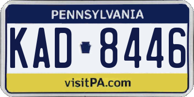 PA license plate KAD8446