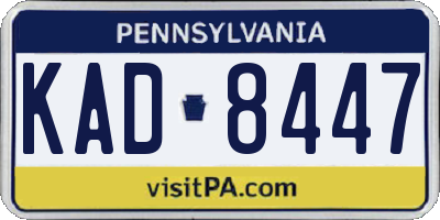 PA license plate KAD8447