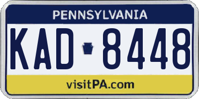 PA license plate KAD8448