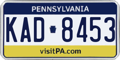 PA license plate KAD8453