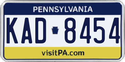 PA license plate KAD8454