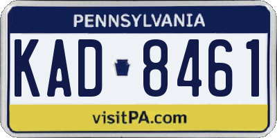 PA license plate KAD8461