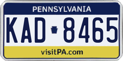 PA license plate KAD8465