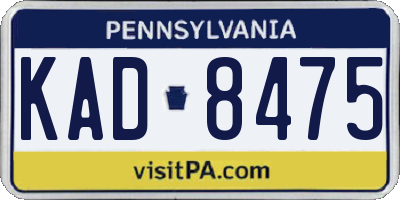 PA license plate KAD8475