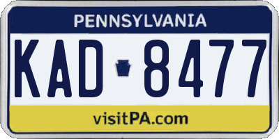 PA license plate KAD8477
