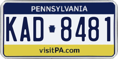 PA license plate KAD8481