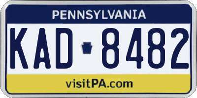PA license plate KAD8482