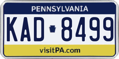 PA license plate KAD8499