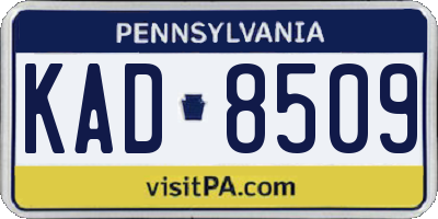 PA license plate KAD8509