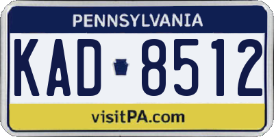 PA license plate KAD8512