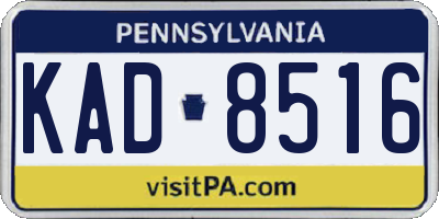 PA license plate KAD8516